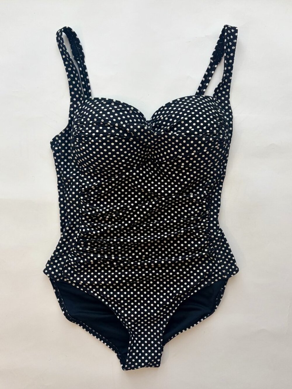 Womens Black & White Polka Dot One Piece Bathing Suit